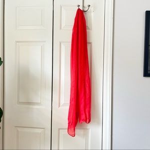 Bright coral J Crew scarf